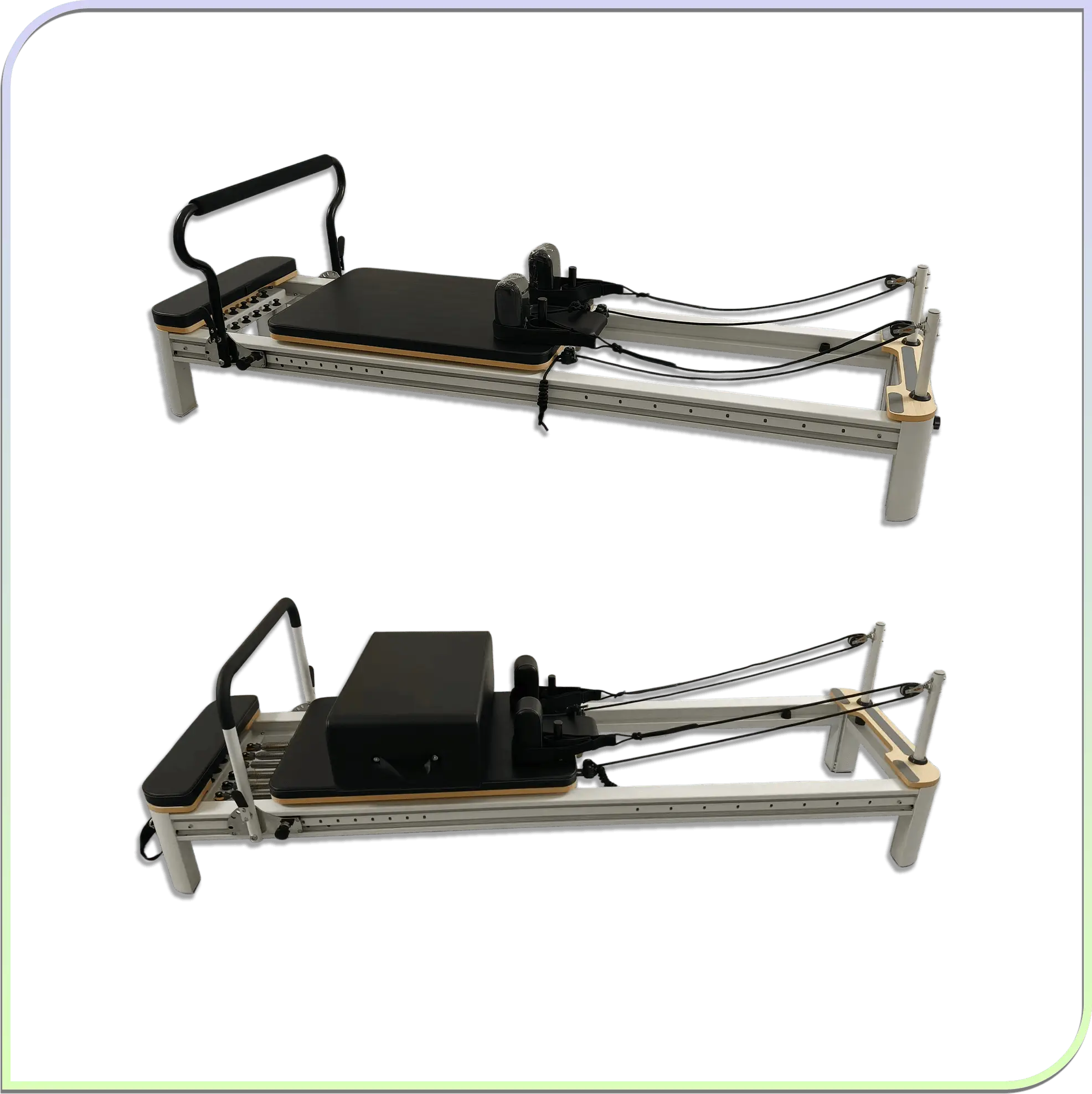 HUAVIGOR HK-Y04-01 Aluminum Pilates Reformer | Commercial Grade Quiet Glide with Sitting Box & Straps