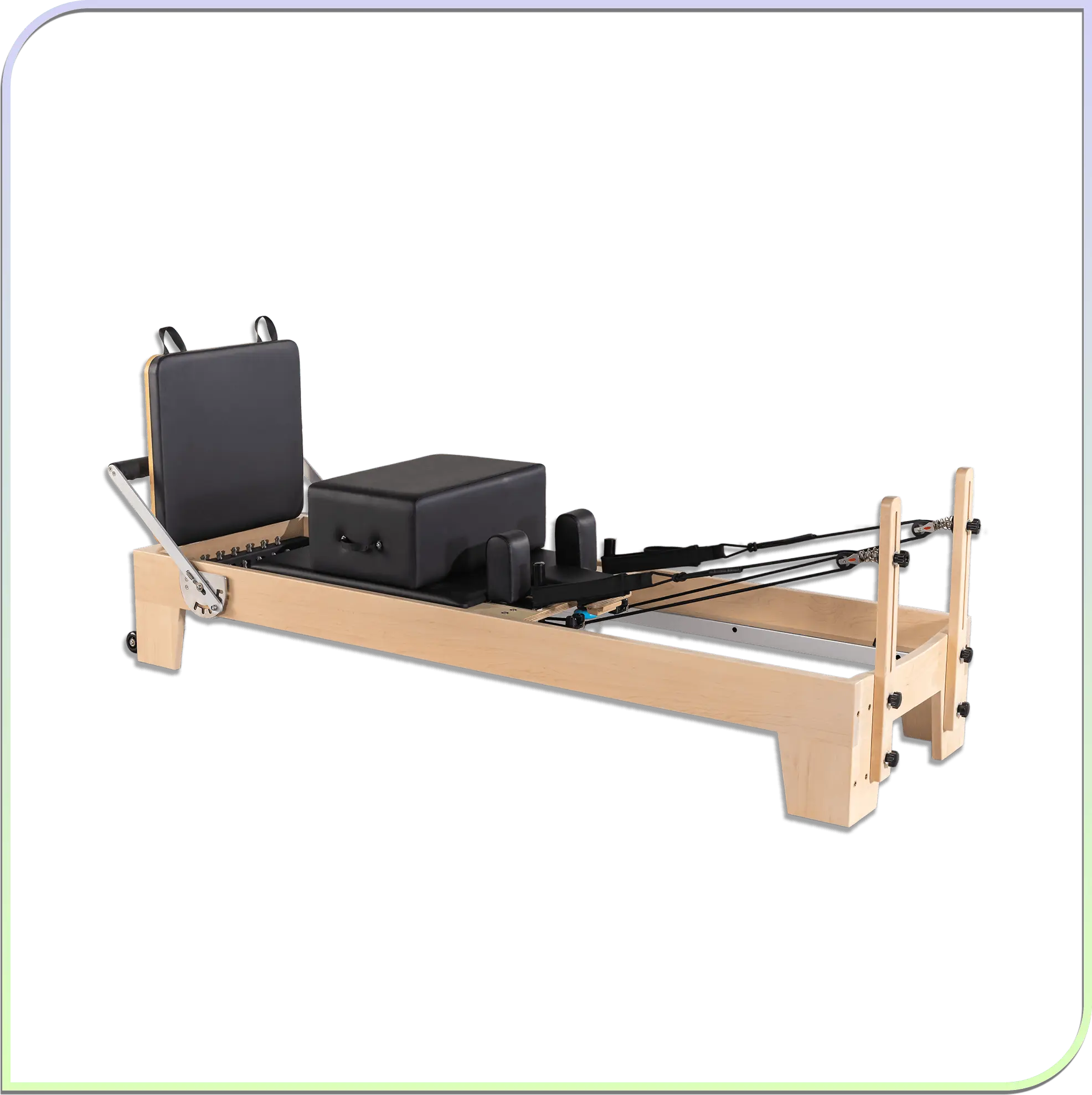 HUAVIGOR Maple Wood Pilates Reformer Full Track Compact Silent Gliding Adjustable Home Gym Pilates Studio Yoga Core Training