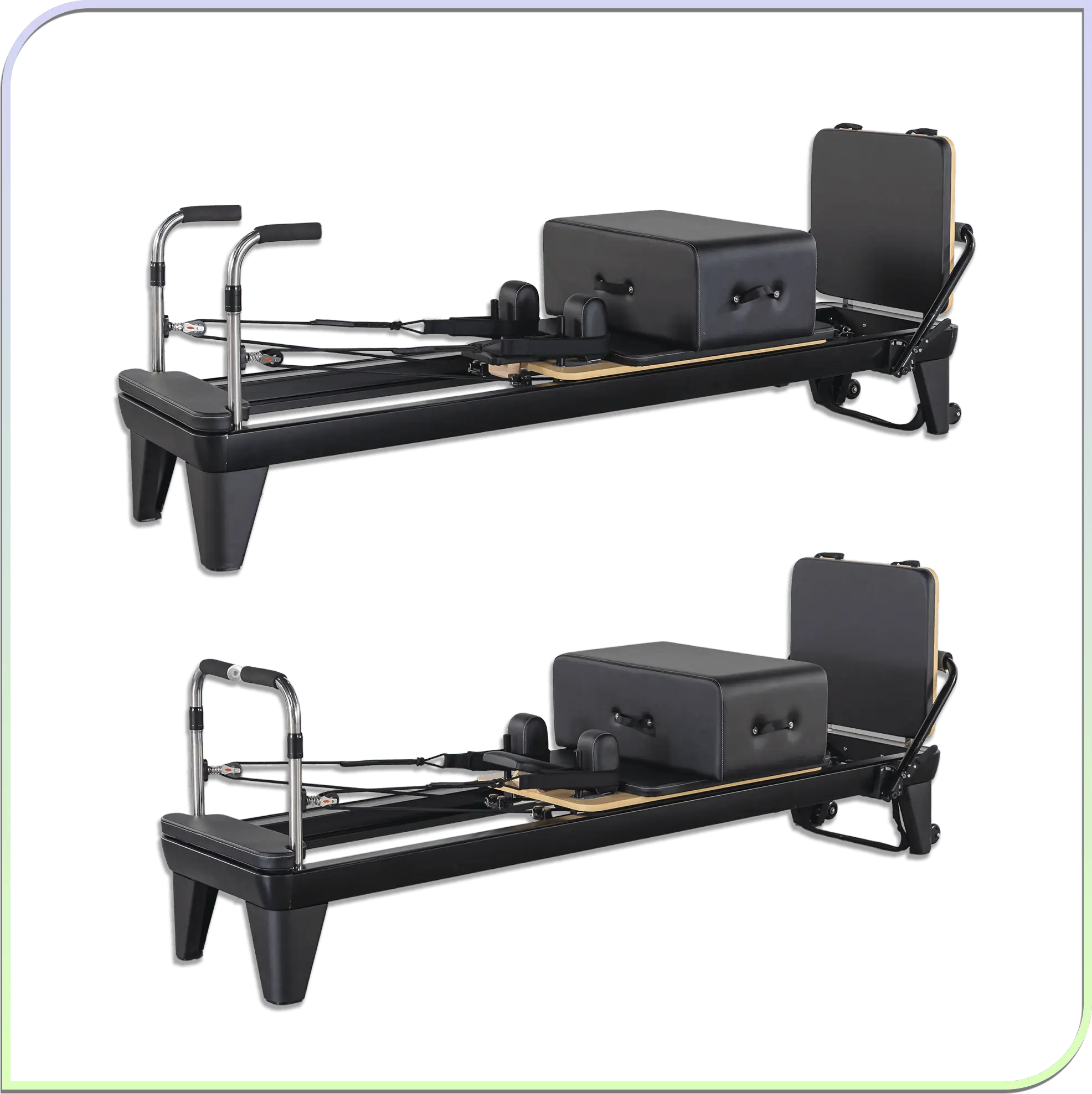 Aluminum Pilates Reformer Machine, Adjustable Resistance Springs, Non-Slip Handle, Durable Core Bed for Home Gym & Studio - Thumbnail 6