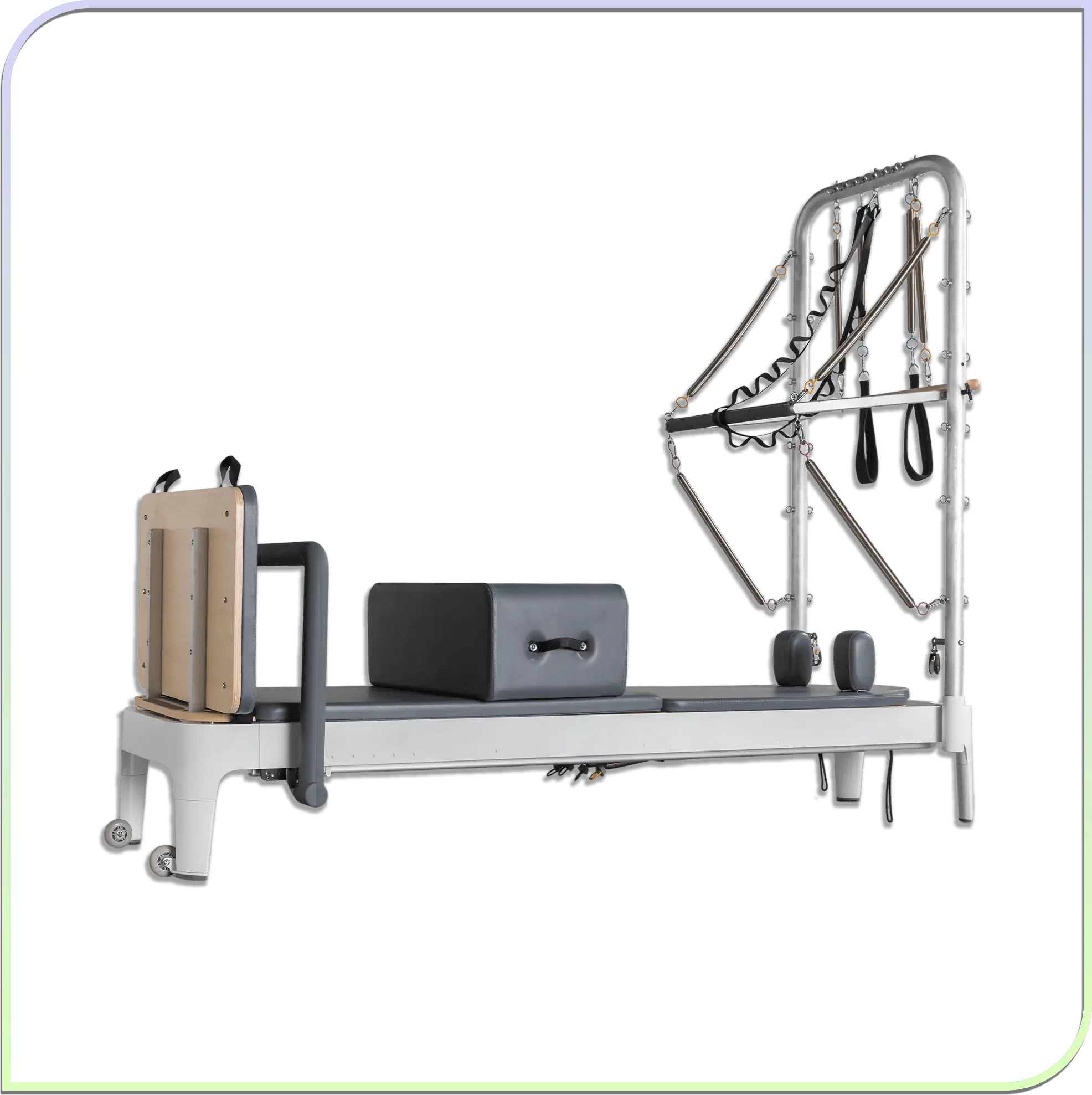 HueVigor Semi-Elevated Aluminum Pilates Reformer Bed Eco-Friendly Durable Multifunctional Professional Yoga Core Home Gym