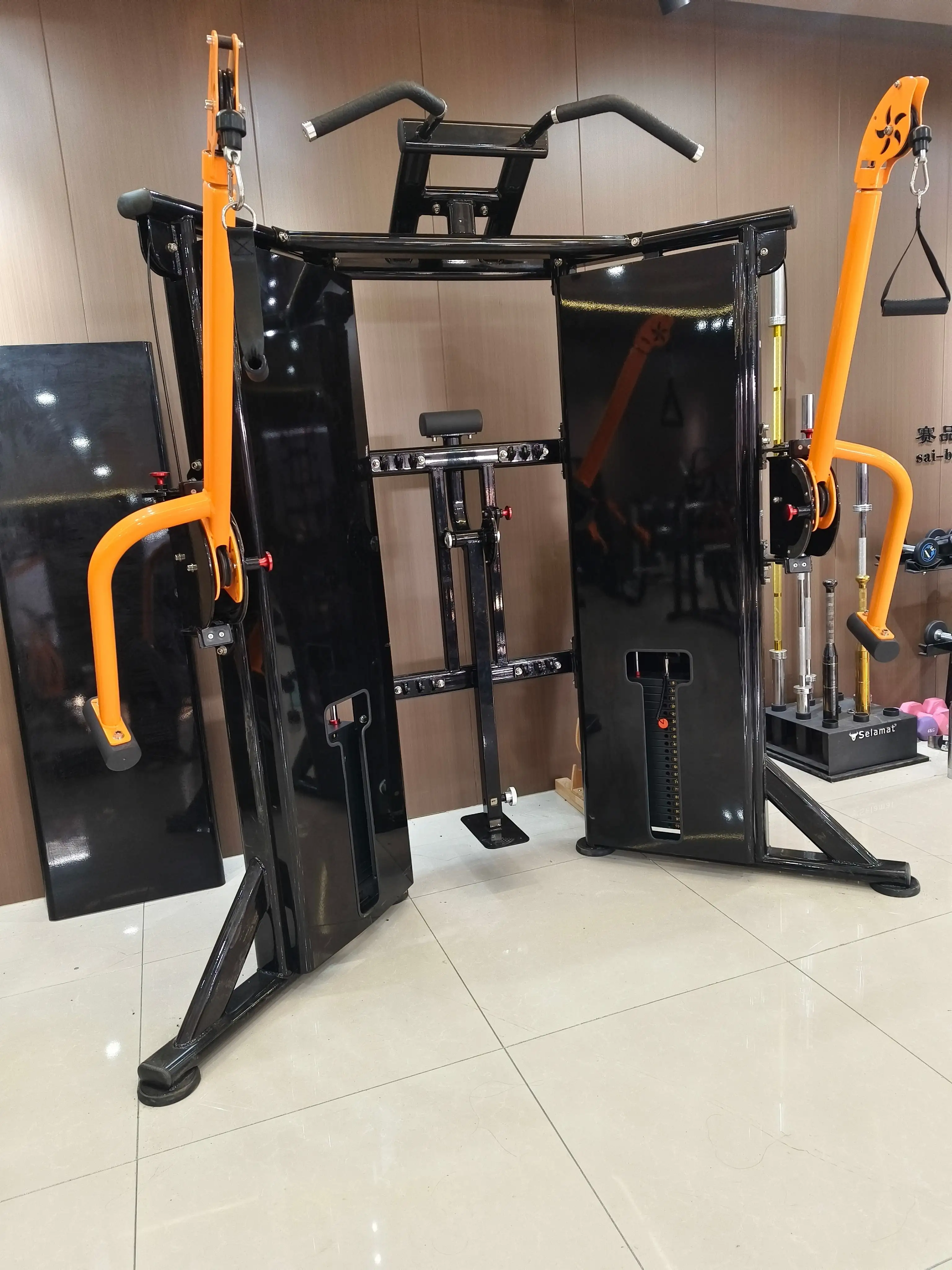 Multi-Functional Octopus Style HuaVigor Carbon Steel Power Rack 8-in-1 Commercial Gym Cable Crossover Machine Pull Bar Full-Body - Thumbnail 2
