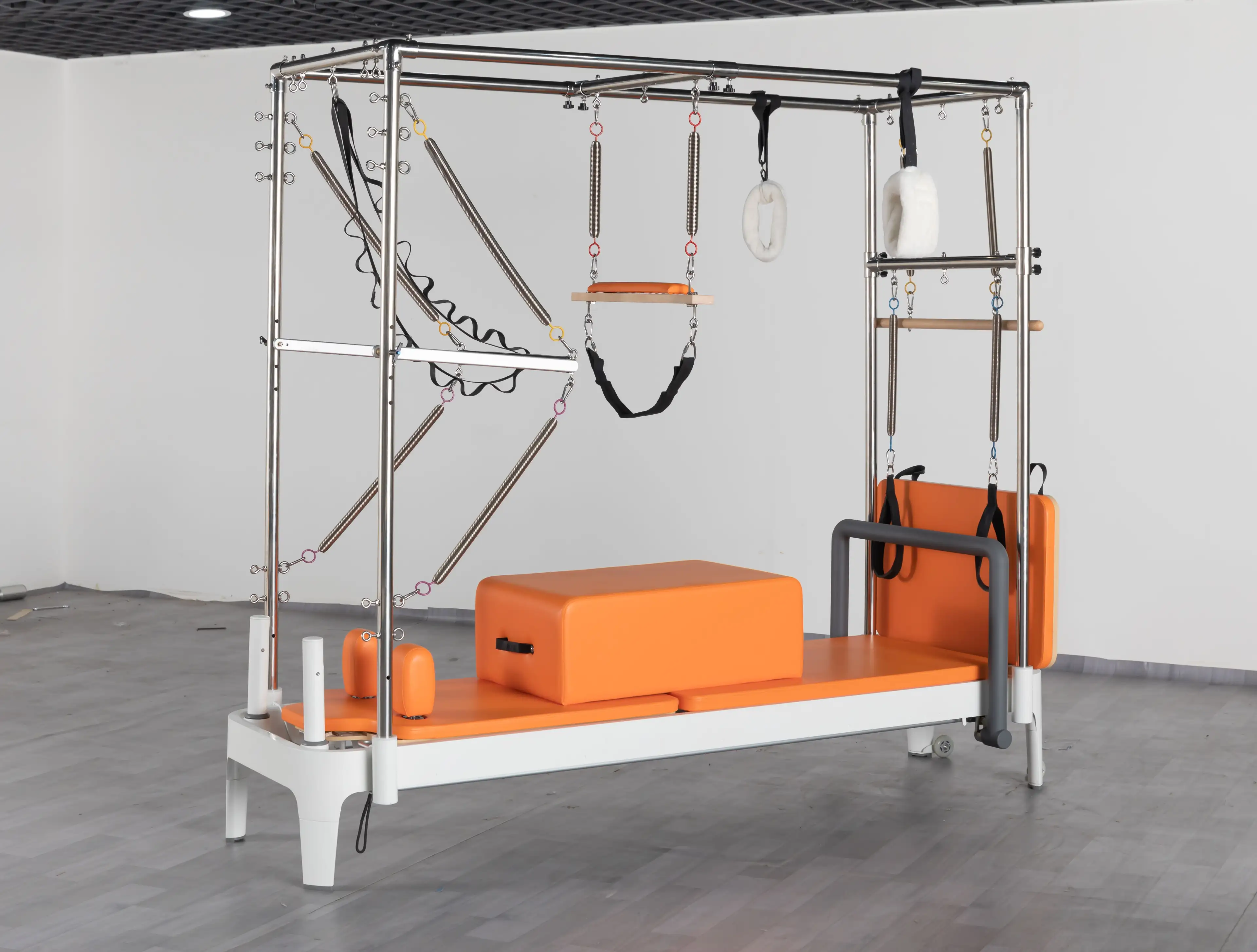 3in1 Pilates Reformer Core Bed | Stainless Steel Overhead Aluminum Frame Imported Filament Springs, Washable Microfiber Leather - Thumbnail 6